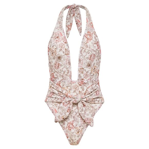 NWT MONTCE Tropez Tie-Up One-Piece | Venecia Floral Size Small - Picture 2 of 9
